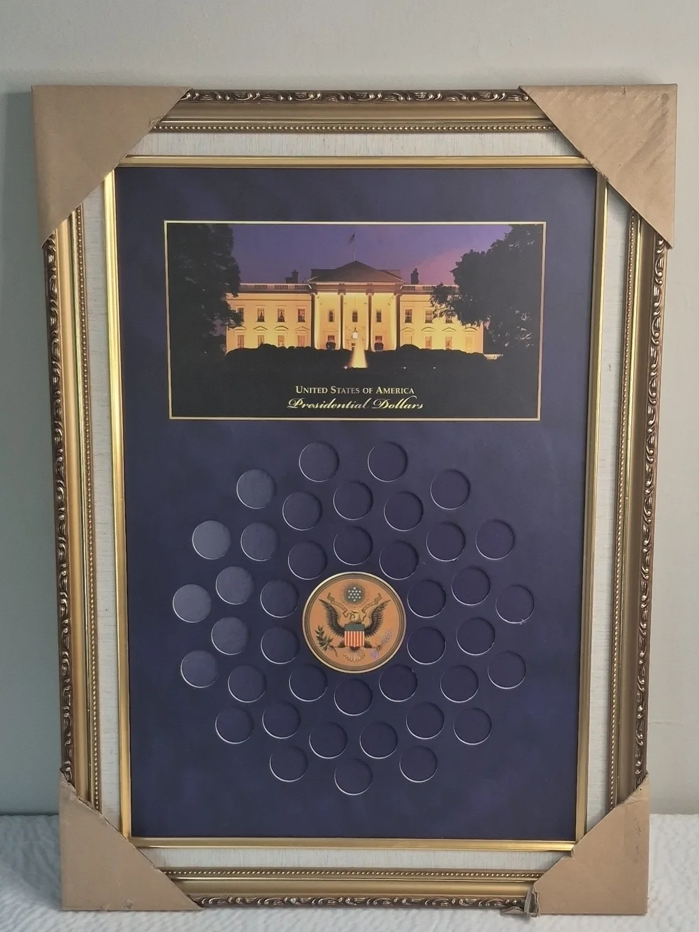 World Reserve Monetary Exchange USA Presidential Dollars Framed Coin Display